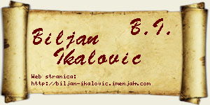 Biljan Ikalović vizit kartica